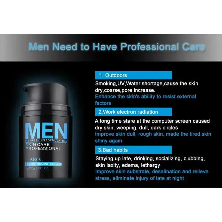 LAIKOU Men's Cream 50g Not Greasy Oil Control Long Moisturizing Deep Hydrating Skin Care