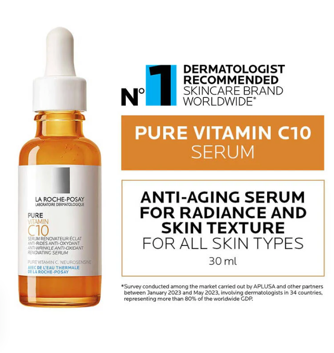 La Roche-Posay Pure Vitamin C Face Serum with Neurosensine 1oz