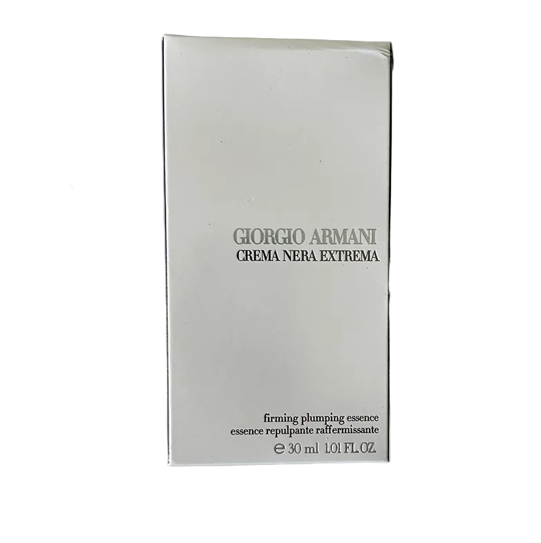 Giorgio Armani Crema Nera Extrema packaging on a light gray background